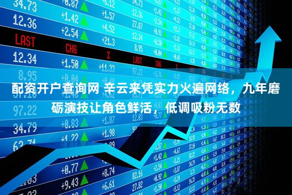 配资开户查询网 辛云来凭实力火遍网络，九年磨砺演技让角色鲜活，低调吸粉无数